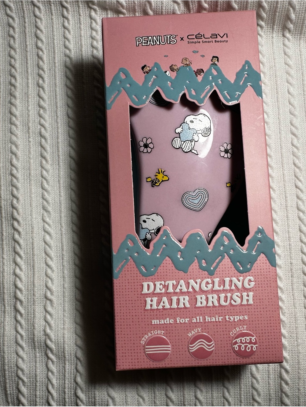 Peanuts Pink & Yellow Kids Detangling Hair Brush